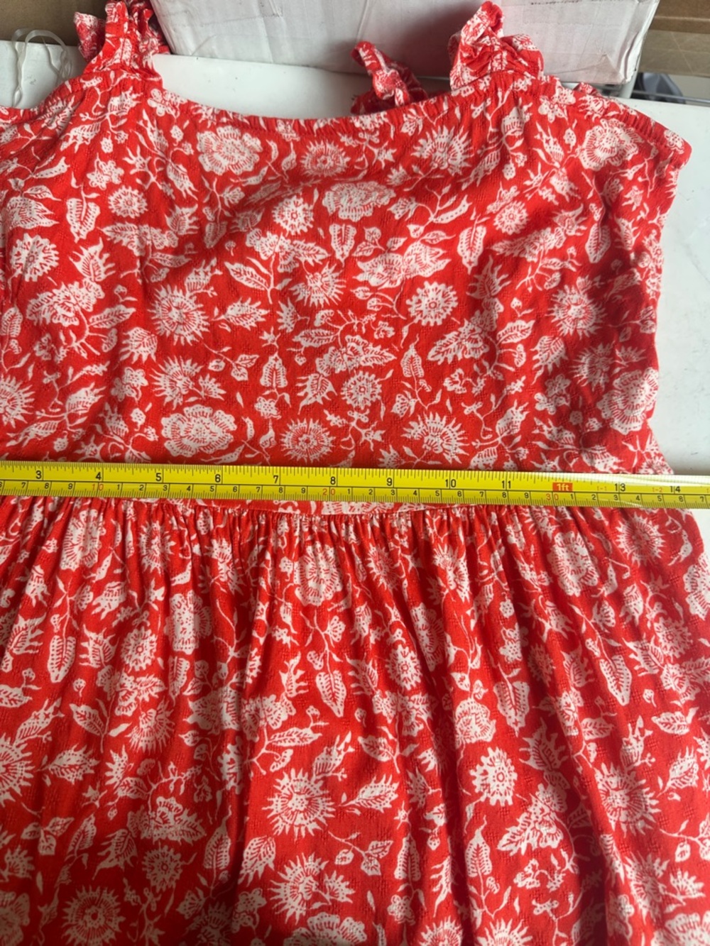 Universal Thread Floral Tiered Ruffle Strap Maxi Dress Red Size XS - Picture 7 of 9